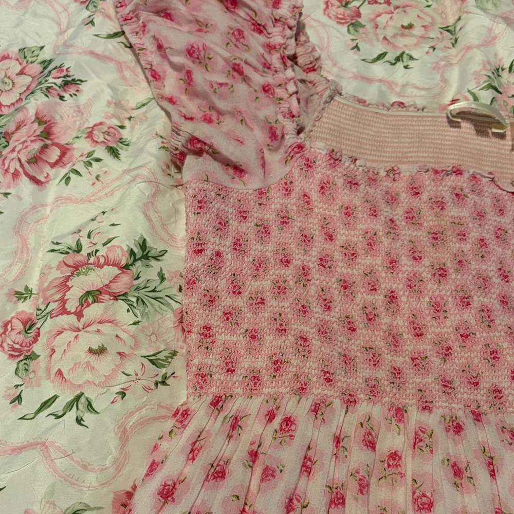 LoveShackFancy Pink Patterned Dress - image 5